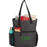 Luna RPET Convertible Backpack Tote — Charcoal (CA) — decorated product view — 2