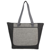 Reclaim Two-Tone Recycled Zippered Tote — Graphite (GA) — blank front view — 5