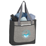Reclaim Two-Tone Recycled Zippered Tote — Graphite (GA) — decorated product view — 4