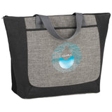 Reclaim Two-Tone Recycled Zippered Tote — Graphite (GA) — decorated product view — 3