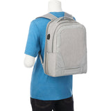 Overland TSA Friendly 17" Laptop Backpack with USB Port — Gray (GY) — blank front view — 6