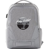 Overland TSA Friendly 17" Laptop Backpack with USB Port — Gray (GY) — decorated front view — 3