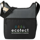 NBN Trailhead Recycled Zippered Tote — Black — decorated front view — 2