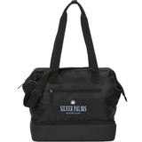 Daybreak Recycled Weekender Tote — Black (BK) — decorated front view — 2