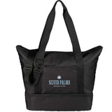 Daybreak Recycled Travel Tote — Black (BK) — decorated front view — 8
