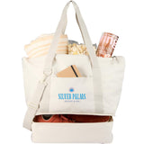 Daybreak Recycled Travel Tote — Natural (NT) — decorated product view — 2