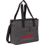 Multi-Pocket Laptop Tote — Graphite (GA) — decorated right angle — 3