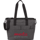 Multi-Pocket Laptop Tote — Graphite (GA) — decorated front view — 2