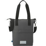 Repreve® Ocean Computer Tote — Charcoal (CA) — blank back view — 6