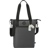 Repreve® Ocean Computer Tote — Charcoal (CA) — blank front view — 3