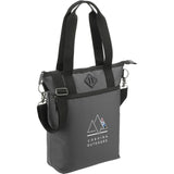 Repreve® Ocean Computer Tote — Charcoal (CA) — decorated right angle — 2