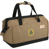 NBN Recycled Utility Zippered Tool Tote — Brown (BR) — decorated right angle — 7