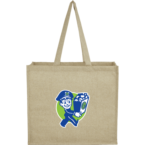 4oz Recycled Cotton Shopper Tote with Laminated Interior custom branded promotional totes