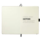 5.5" x 8.5" FSC Mix Recycled Cotton Bound Journal — Natural (NT) — inside cover detail