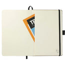 5.5" x 8.5" FSC Mix Recycled Cotton Bound Journal — Natural (NT) — inside document pocket