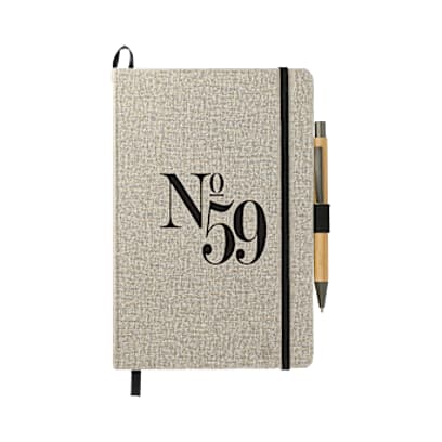 5.5" x 8.5" Recycled Cotton Bound Journal Set custom branded promotional product