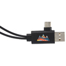 5-in-1 Recycled Charging Cable in Black — supplier blank front view
