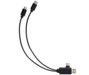 5-in-1 Recycled Charging Cable in Black — supplier blank front view