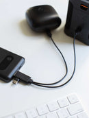 5-in-1 Recycled Charging Cable in Black — supplier blank view