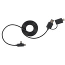 5-in-1 Recycled Long Charging Cable in Black — supplier blank front view