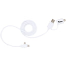 5-in-1 Recycled Long Charging Cable in White — supplier decorated front view