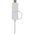 5-in-1 Recycled Long Charging Cable in White — supplier blank detail view