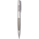 Luxe Recycled Stainless Steel Ballpoint — Silver (SL) — decorated front view — 2