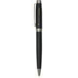 Luxe Recycled Brass Pillar Ballpoint — Black (BK) — decorated front view — 4