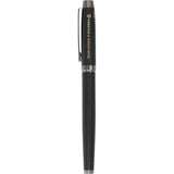 Luxe Recycled Brass Pillar Roller Ball — Black (BK) — decorated front view — 6