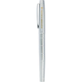 Luxe Recycled Brass Pillar Roller Ball — Silver (SL) — decorated front view — 2