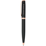 Luxe Recycled Brass Matte Ballpoint — Black (BK) — decorated front view — 2