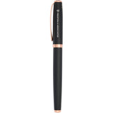 Luxe Recycled Brass Matte Roller Ball — Black (BK) — decorated front view — 2