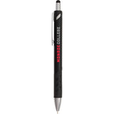 Scripto® Revel Recycled Stylus Pen — Black (BK) — decorated front view — 18