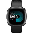 Fitbit Versa 4 Fitness Smartwatch — Black (BK) — watch face front view
