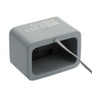 Set in Stone Wireless Charging Desk Clock — Gray (GY) — rear battery compartment