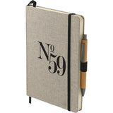 5.5" x 8.5" Recycled Cotton Bound Journal Set — Natural (NT) — decorated left angle — 4