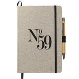 5.5" x 8.5" Recycled Cotton Bound Journal Set — Natural (NT) — decorated front view — 2