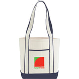 Topsail 10oz Cotton Canvas Tote — Navy (NY) — decorated front view — 2