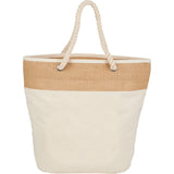 Jute Accent 12oz Cotton Canvas Rope Tote — Natural (NT) — blank front view — 5