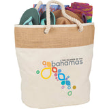 Jute Accent 12oz Cotton Canvas Rope Tote — Natural (NT) — decorated product view — 4