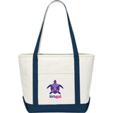 Baltic 18oz Cotton Canvas Tote — Blue (BL) — decorated front view — 14