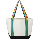 Baltic 18oz Cotton Canvas Tote — Rainbow — blank back view — 12