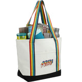 Baltic 18oz Cotton Canvas Tote — Rainbow — decorated right angle — 10