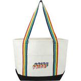 Baltic 18oz Cotton Canvas Tote — Rainbow — decorated front view — 8