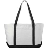 Baltic 18oz Cotton Canvas Zippered Tote — Black (BK) — decorated front view — 2