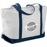 Baltic 18oz Cotton Canvas Zippered Tote — Blue (BL) — decorated product view — 4