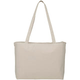 Zippered 10oz Cotton Canvas Shopper Tote — Natural (NT) — blank back view — 7