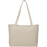 Zippered 10oz Cotton Canvas Shopper Tote — Natural (NT) — blank front view — 6