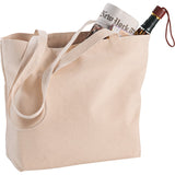 Zippered 10oz Cotton Canvas Shopper Tote — Natural (NT) — blank front view — 5