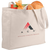 6oz Cotton Canvas All-Purpose Tote — Natural (NT) — decorated product view — 4